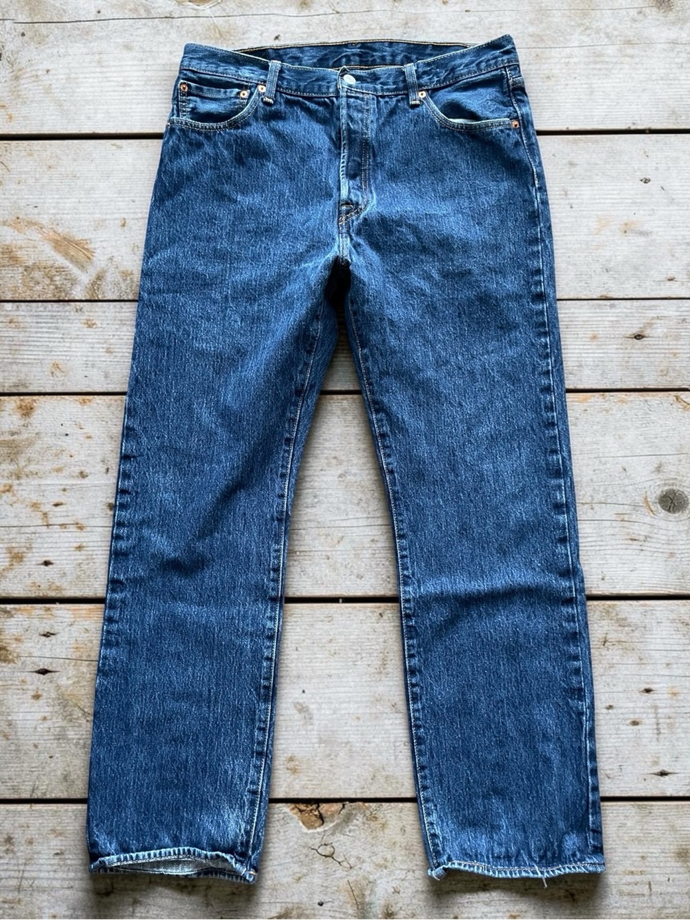 Levi's 501 Men's Straight Jeans in Medium Blue Denim 100% Cotton Size 36x32